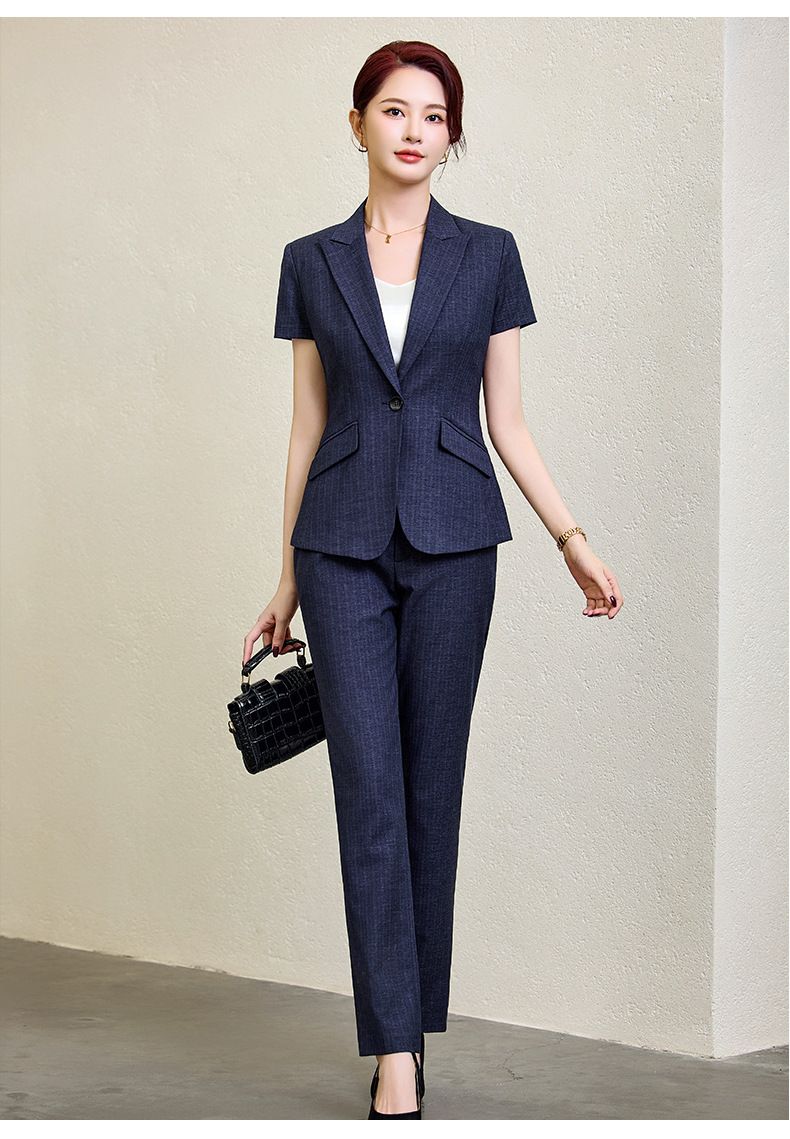 Professional Short Sleeved Suit Set For Women, Summer Thin Style, Hotel Front Desk Manager, Workwear Jewelry Store_voghion.com