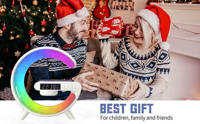 Big G6 Colorful Clock Light Bedhead Wireless Charging Bluetooth Speaker Multi Functional Bluetooth Audio_voghion.com
