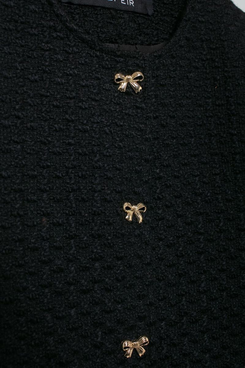 Abbigliamento donna 2024 autunno e inverno nuova moda fiocco bottone decorazione giacca texture_voghion.com