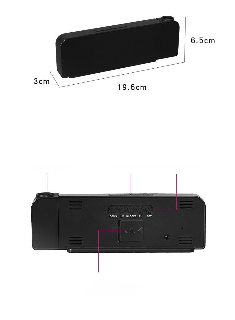 Nuova semplice sveglia digitale elettronica con display a LED con caratteri grandi e temperatura 8013_voghion.com