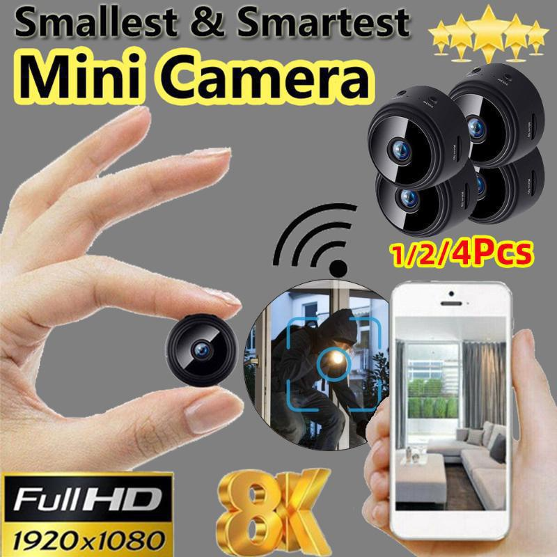 (1/2/4 szt.) 2023 Kamera Mini WiFi Szpieg Full HD 1080P Bezprzewodowa Ukryta Kamera Aktywowana Noktowizor Bezpieczeństwo Niania Kamera Nadzorcza Do Samochodu Dom Biuro_voghion.com