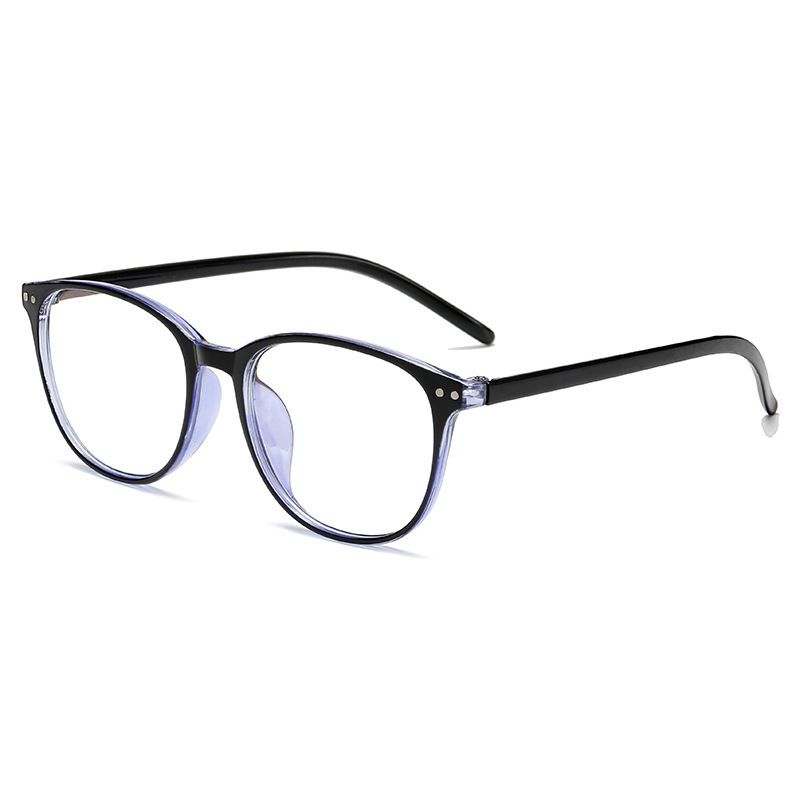 Modische Lesebrille ohne Sehstärke im Reisstollen-Stil für Damen und Herren, runder Rahmen, Blaulicht-blockierende Computerbrille_voghion.com