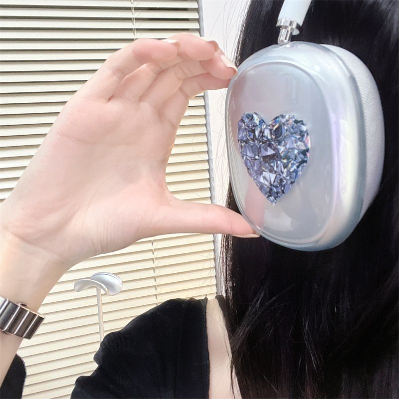 Étui pour écouteurs Bluetooth en TPU Blue Gem Love pour Airpods Max_voghion.com
