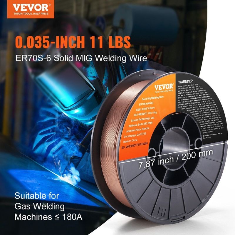 Solid Wire 0.035inch Welding Mild Welding MIG Wire 11LBS MIG ER70S6 Steel_voghion.com