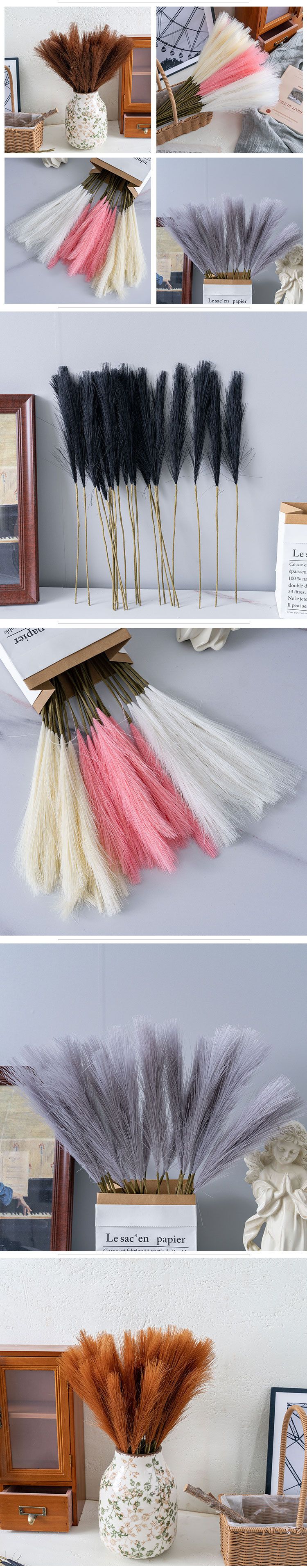 Maison et jardin Fleur Petite branche unique Scintillante Pampas Reed INS Style Fleur artificielle Décoration Maison Mariage_voghion.com