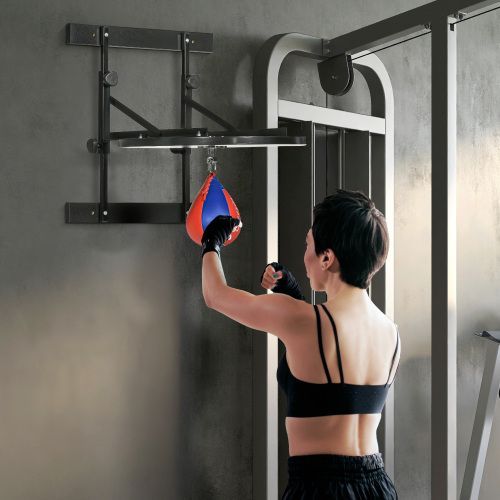 Soozier Adjustable Speed Bag Platform, Wall Mounted Speed Bags For Boxing, With 360-Degree Swivel And 10'' Speedbag_voghion.com