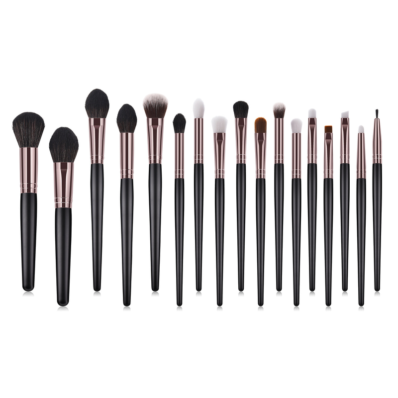 17-teiliges Make-up-Pinsel-Set, Puderpinsel, Flammenpinsel, Lidschattenpinsel, Make-up-Tool in Pistolenfarbe_voghion.com