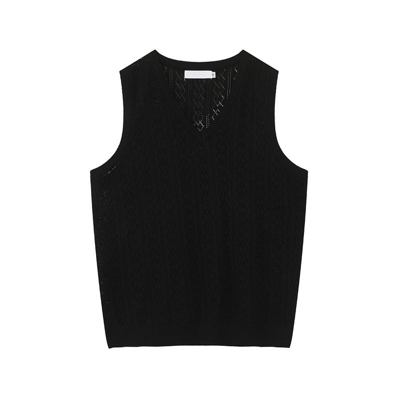 MTLCLOTHES Herrenbekleidung | Nischen-V-Ausschnitt, dünn, einfarbig, Jacquard, ärmellos, Strickoberteil, Alltags-Basisweste, lässig_voghion.com
