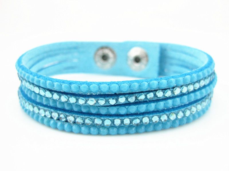 Schmuck Koreanischer Samt Mehrschichtiger Kristall Strass Umwickelter Armband Armreif_voghion.com