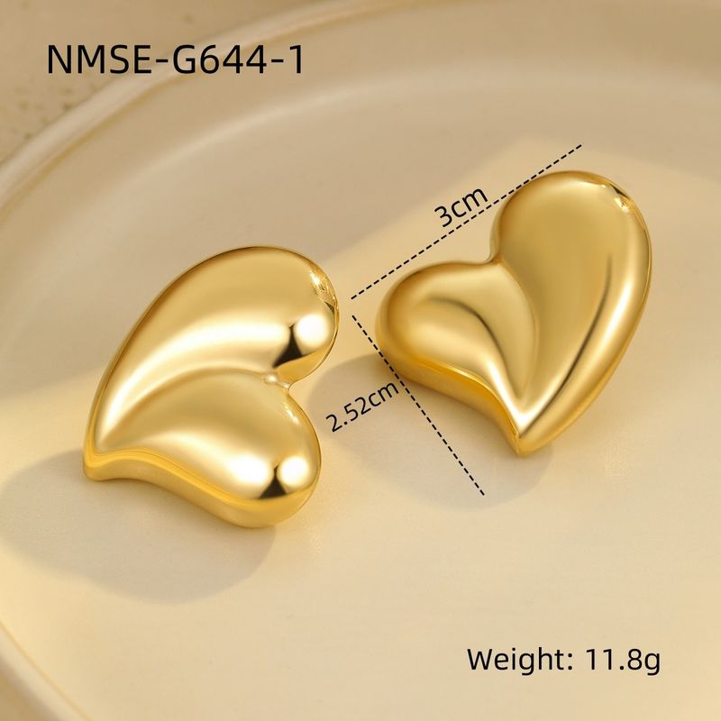New Glossy Hollow Stainless Steel Earrings Ball Love Pendant Retro High End Titanium Steel Earrings_voghion.com