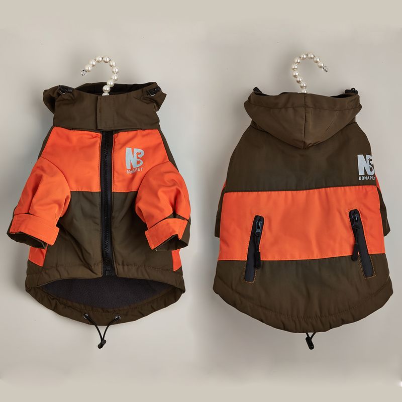 Fashionable Winter Jacket Waterproof Raincoat Pets, Thick Fleece Warm Clothing For Large Dogs, Windproof Coat, French By PawParty Store_voghion.com