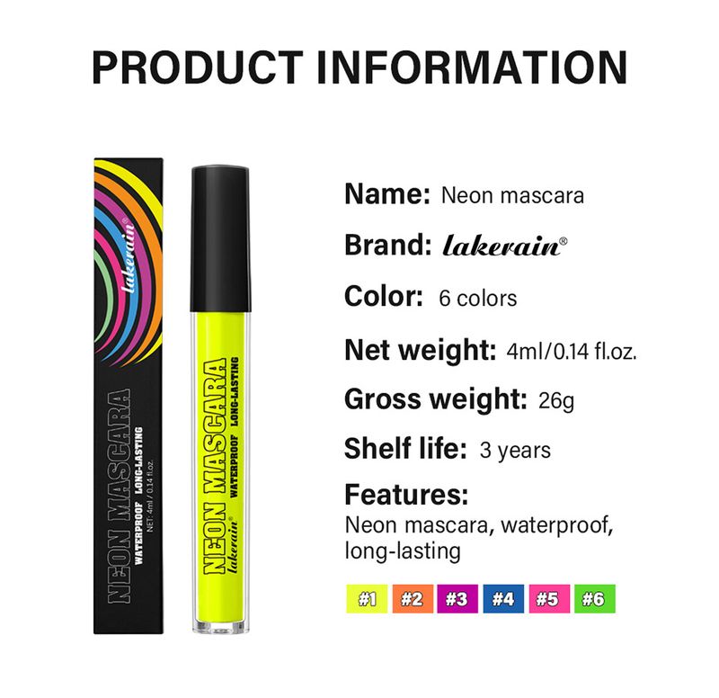 Mascara Lakerain Fluorescent Color Mascara Halloween Cosplay Mascara_voghion.com