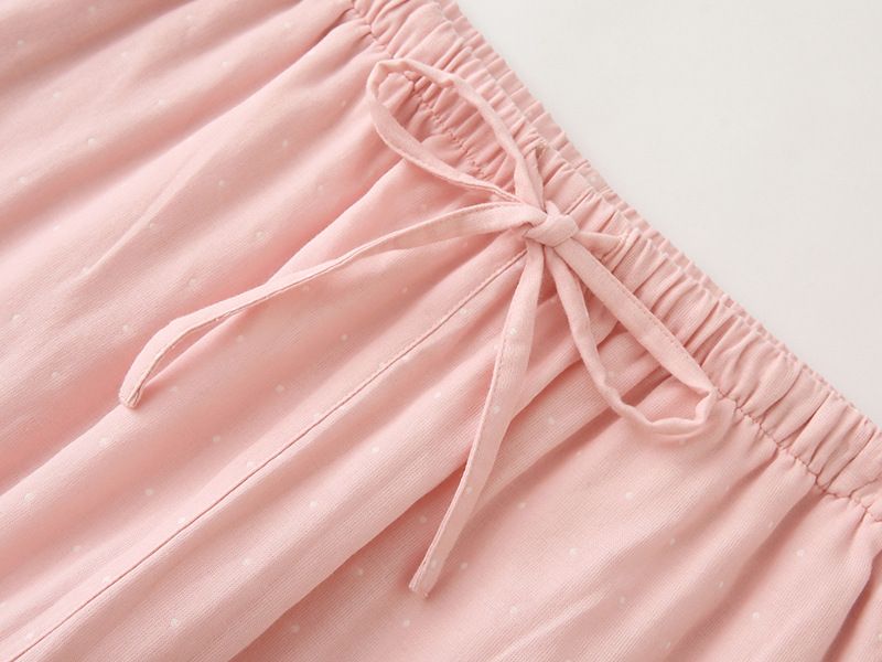 MUJI Style Pure Cotton Double Gauze Plaid Couple's Single Pajama Pants For Men And Women's Home Pants Casual Pants_voghion.com
