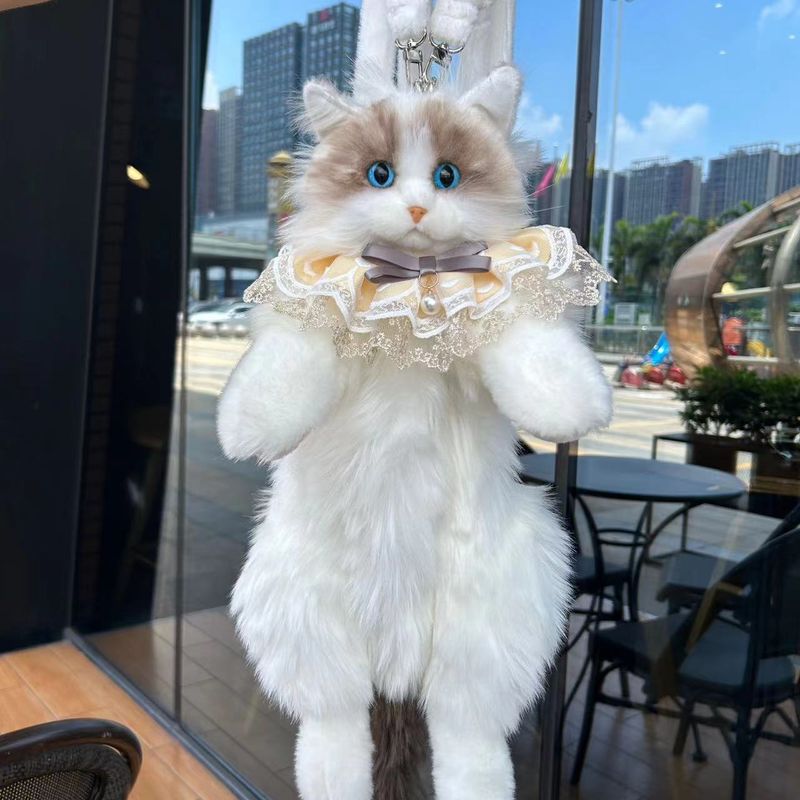 Simulation Katze Rucksack Kätzchen Plüsch Puppe Spielzeug Geburtstagsgeschenk Mädchen_voghion.com
