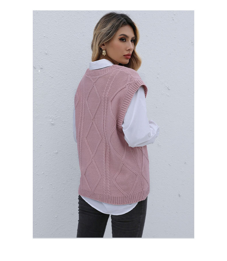 Damenbekleidung Independent Station Frühherbstmode Damen ärmellose Twist Solid Color Strickweste für Damen_voghion.com