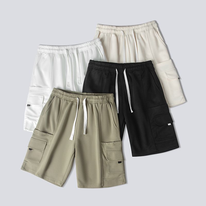 Ropa de trabajo, pantalones cortos deportivos, moda, holgados, con múltiples bolsillos, capri elásticos, pantalones casuales de verano, para hombre_voghion.com