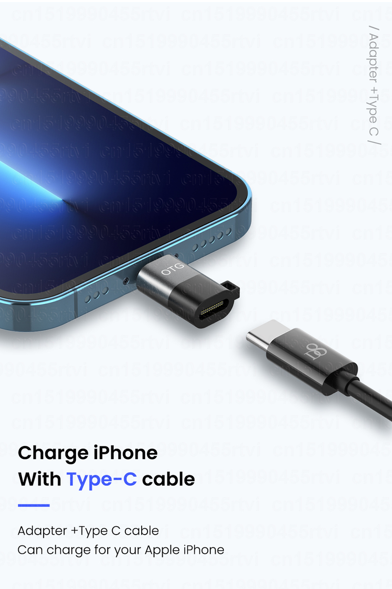 Typ C USB zu 8-Pin OTG Adapter Für iPhone 13 12 11 Pro Max XR 2A Schnelle lade Datenkabel Konverter Für Kopfhörer U Disk harging_voghion.com