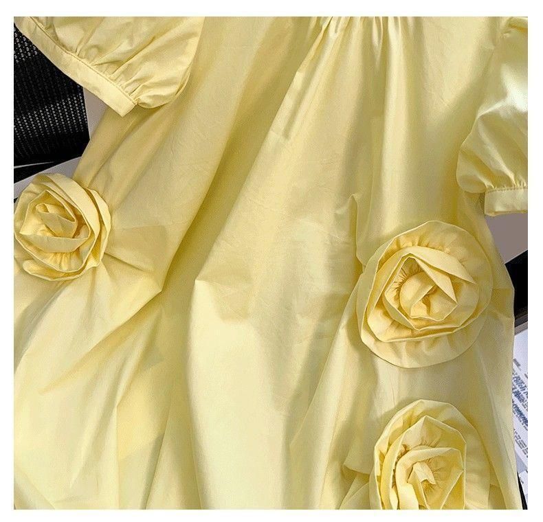 Vêtements pour enfants Robe élégante pour filles 2024 été nouveau style pour les enfants moyens et grands Robe à manches courtes élégante et douce de style coréen tendance_voghion.com