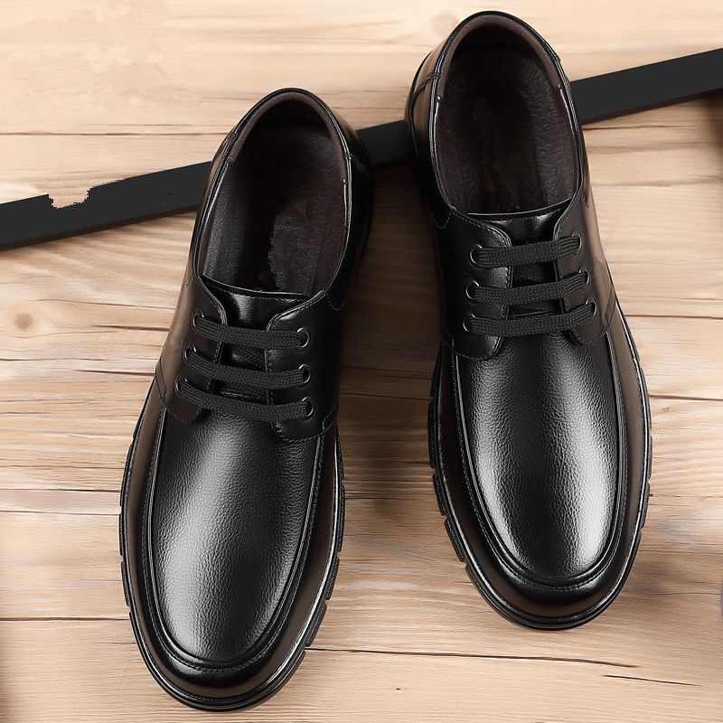 Men's Casual Autumn Business Formal Men's British Height Increasing Suit Black High-end Soft Leather Shoes Men_voghion.com