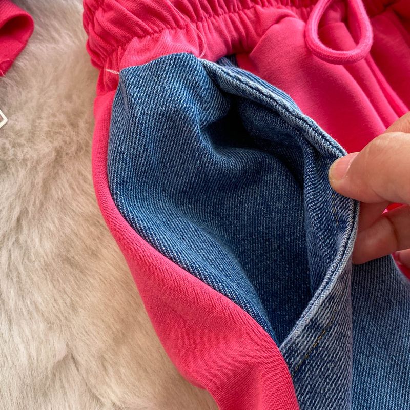 Dametøj Forår og efterår denim-søm sweaterjakkesæt med stående krave til kvinder sports- og afslappet moderigtigt jakkesæt i to dele_voghion.com