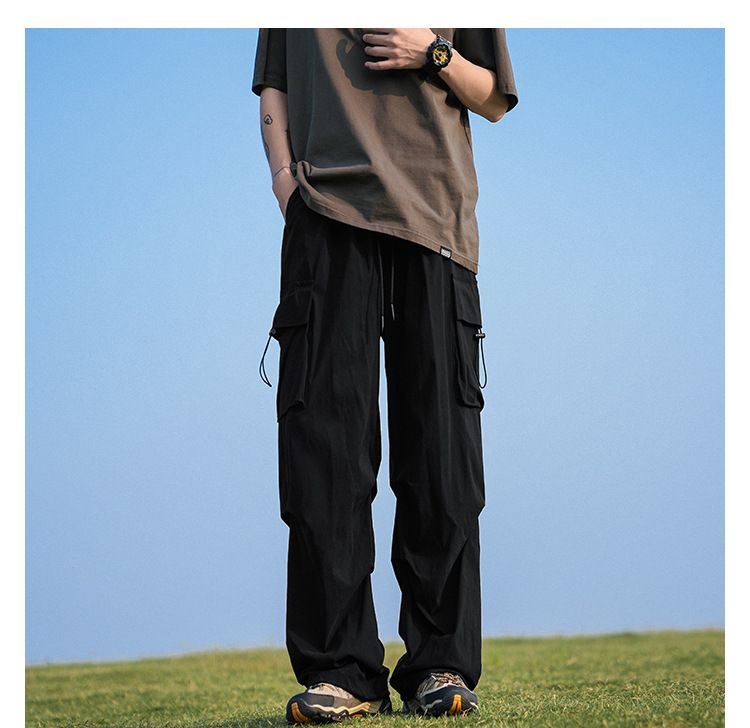 Pantaloni cargo militari da uomo, larghi, casual, da jogging, con coulisse in vita, comodi, da indossare all'aperto e in escursionismo_voghion.com