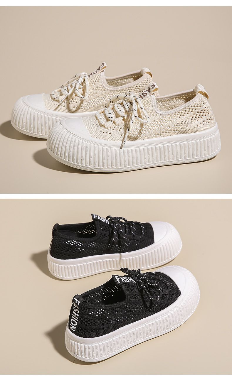 Zomerse mesh-sokkensneakers - Oversized witte schoenen | Ademend voor casual en streetwear (model DT018)_voghion.com