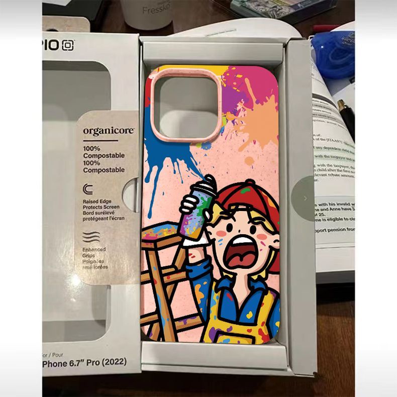 Graffiti Boy IPhone 15 Phone Case 14promax Silicone 13PRO Advanced 12/11/XR Anti Drop_voghion.com