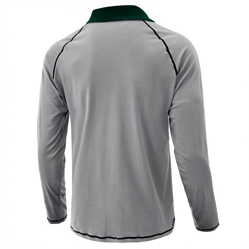 Herren Langarm Revers T-Shirt Herren Poloshirt Herren Herbst Unterhemd Top_voghion.com
