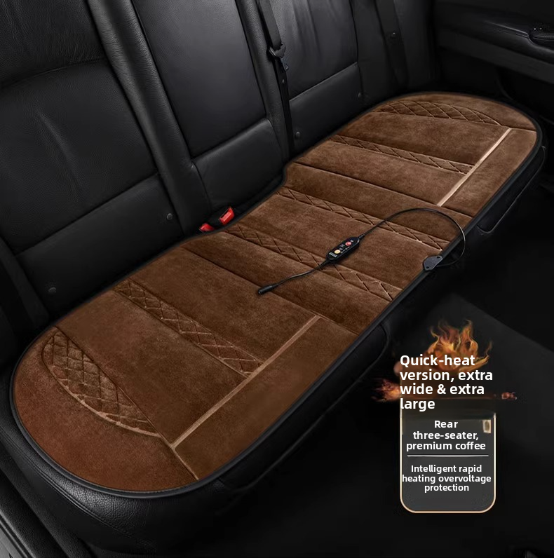 Graphene Heated Winter Single Car Electric Heating Modified Plush Seat Cushion 12V 24V Warm_voghion.com