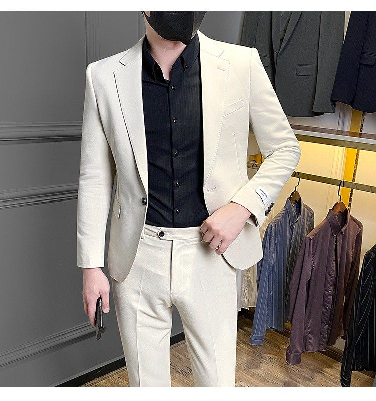 Προηγμένο σετ ανδρικών κοστουμιών Casual Korean Fit Business φόρεμα Φθινόπωρο 2022 Νέο μικρό παλτό_voghion.com