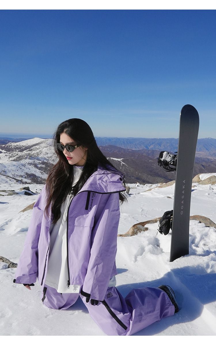 Completo da sci impermeabile per uomo e donna, foderato in pile, caldo, due pezzi, giacca con cappuccio e pantaloni, taglie forti_voghion.com