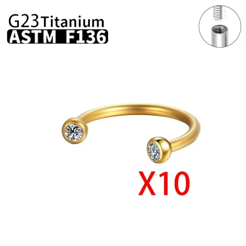 Piercing G23 ASTM36 Anello al naso C Rod Gioielli per il corpo Filettatura interna Cartilagine Elica Orecchini All'ingrosso 251106_voghion.com