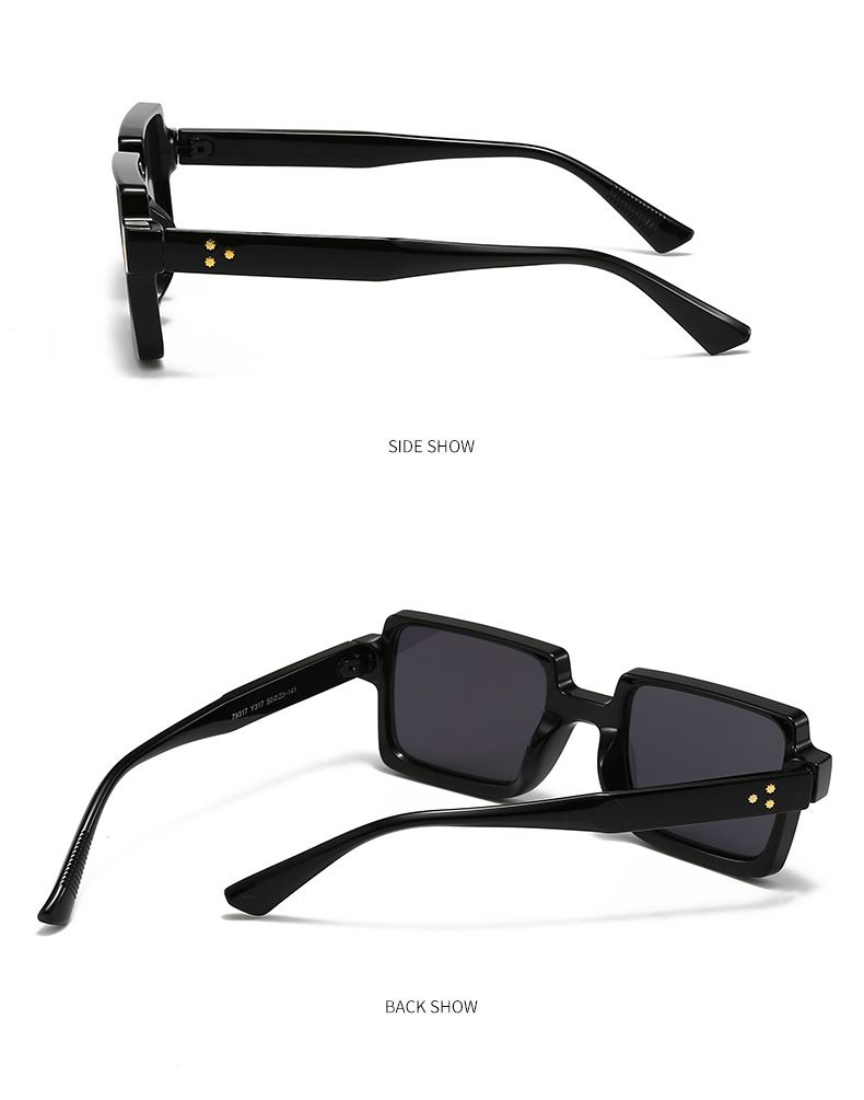 Women's Glasses Heao's New Original Rivet Personality Square Frame Splicing Color Sunglasses Fashion Catwalk Versatile Sunglasses_voghion.com