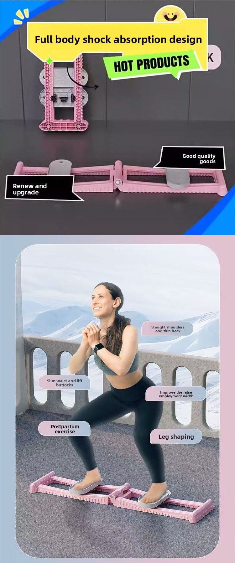 Appareil de musculation du plancher pelvien pour la maison, à utiliser dans le salon : exercice pour les hanches et les jambes, brûle-graisses, cuisses et intérieur, machine à skis_voghion.com