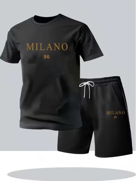 Completo da allenamento traspirante da uomo in 2 pezzi: maglietta e pantaloncini leggeri ad asciugatura rapida per palestra, corsa e sport estivi_voghion.com