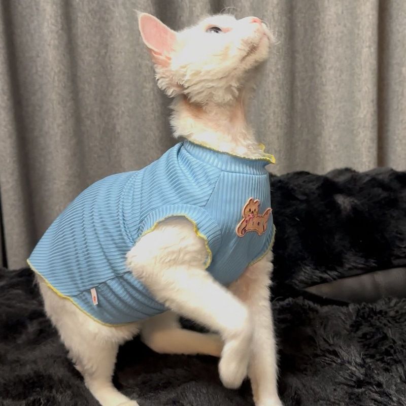 Vestiti estivi per gatti, nuovi, elastici, traspiranti, sottili, senza peli e senza maniche_voghion.com