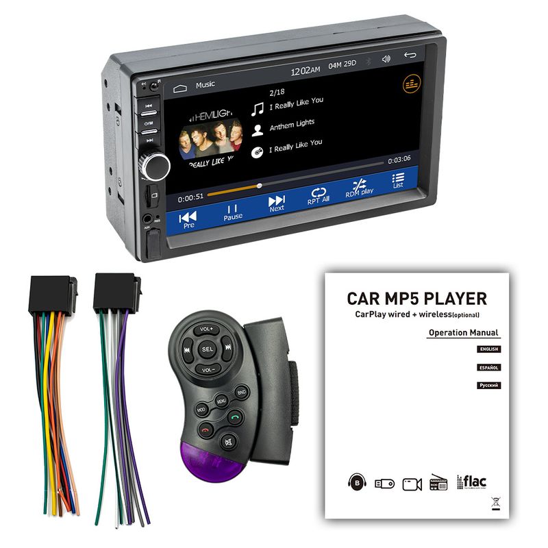 Autoradio 7" avec CarPlay sans fil - Lecteur MP5 à écran tactile HD et Bluetooth_voghion.com