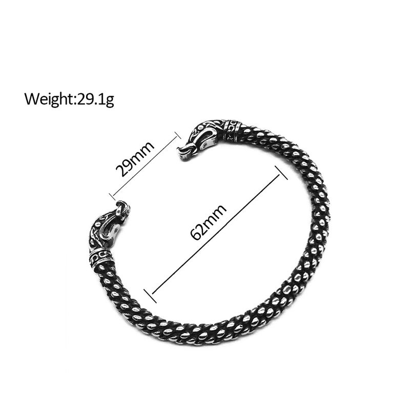 Bracciale retrò versatile da uomo in acciaio inossidabile con apertura solida e regolabile, bracciale in acciaio al titanio, personalità alla moda_voghion.com