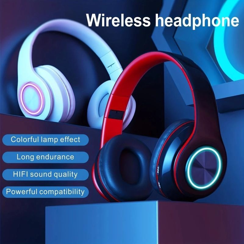 Wireless Bluetooth 5.0 Headphone With Microphone On-Ear Headset Stereo Sound Earphones Sports Gaming Foldable Headphones_voghion.com