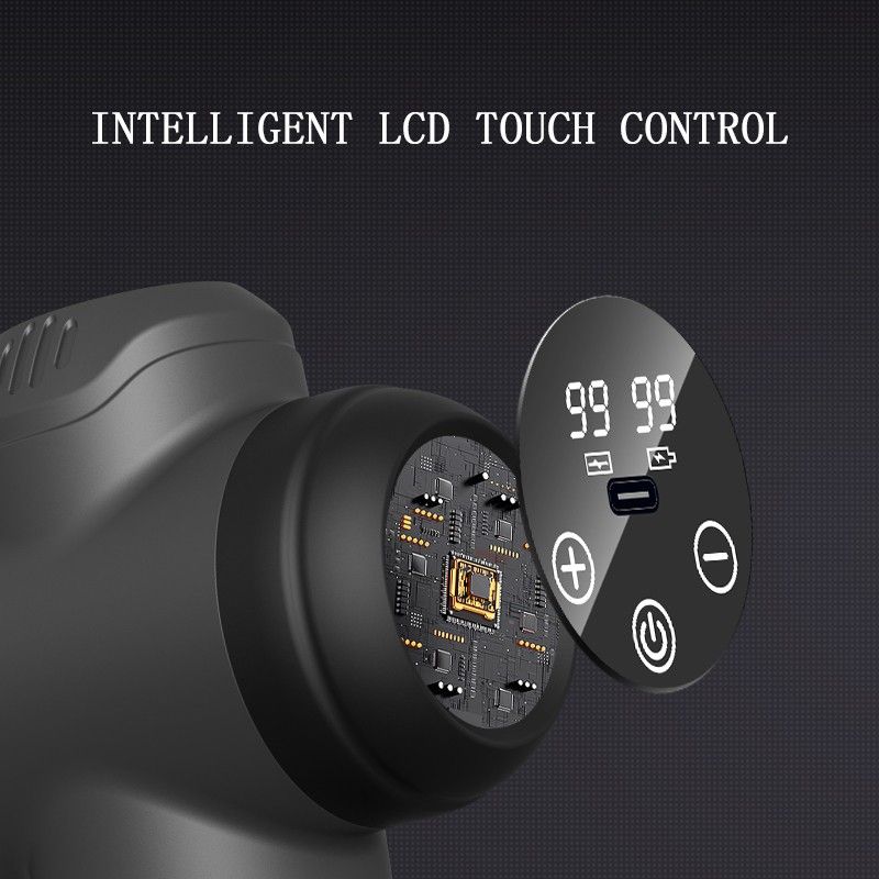 1 Level 99 Muskelkörpermassagegerät, LED-Bildschirm wiederaufladbare Faszienpistole mit 8 Massageköpfen, verwendet für_voghion.com