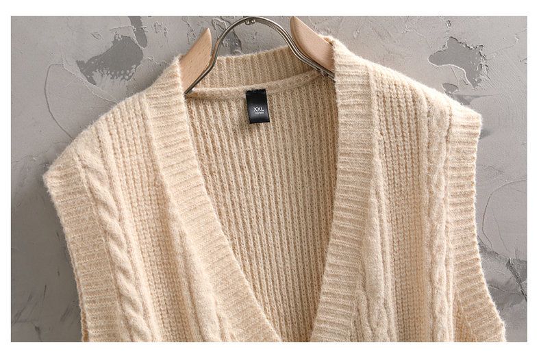 2025 Autumn And Winter Solid Color Sweater Men's Single Breasted Vest Waistcoat Vest Knitted Sweater Bottoming Sweater Men_voghion.com