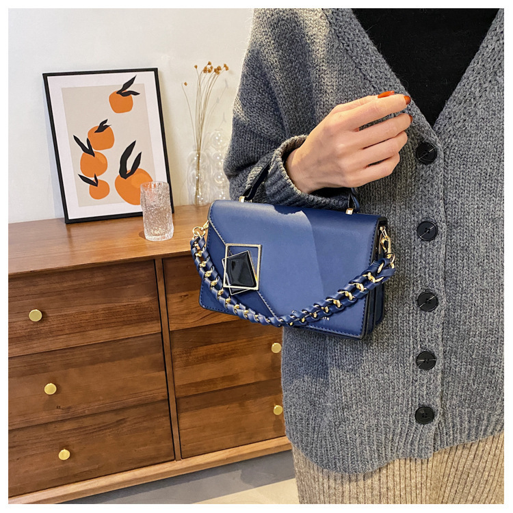 Tas van hoge kwaliteit Dames nieuwe kettingschoudertas Crossbodytas van hoge kwaliteit Buitenlandse handtas Vierkante tas in effen kleur_voghion.com