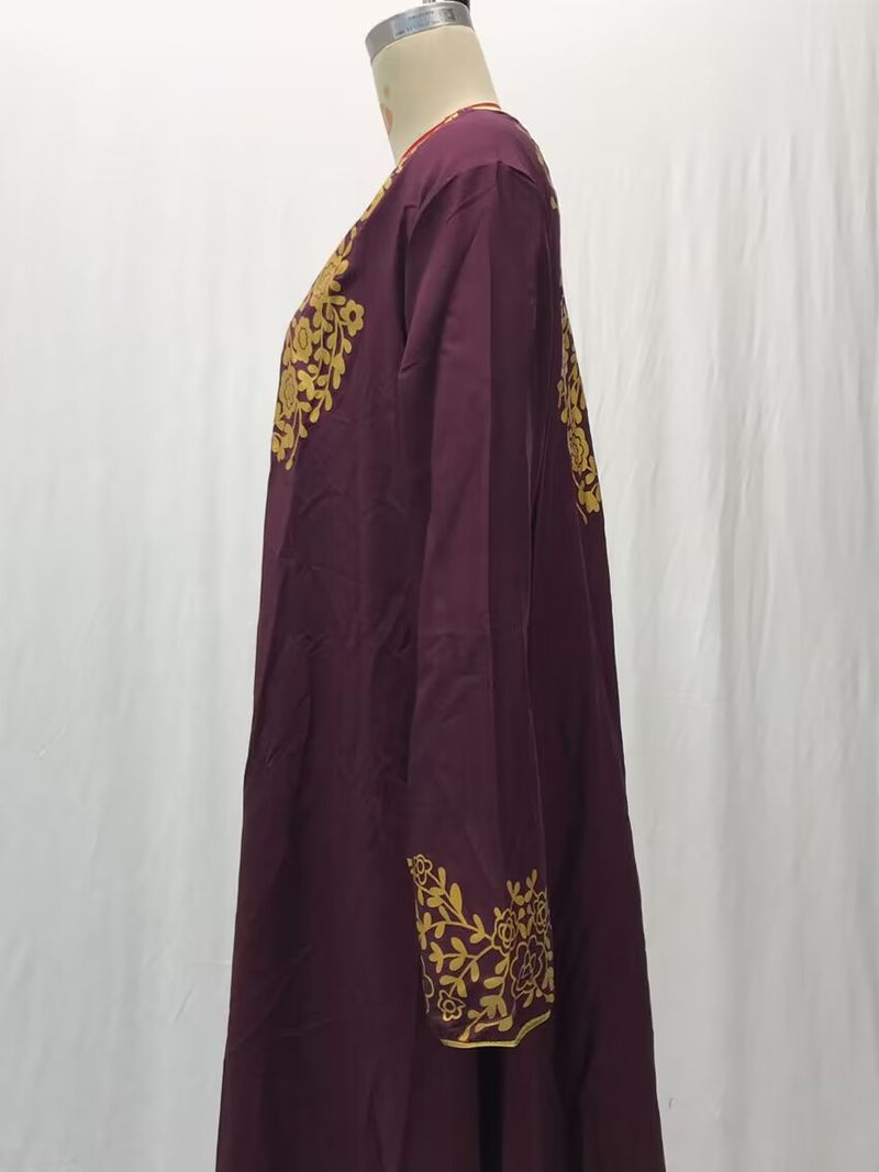 Muslim Abaya Islamic Clothing For Women Dubai Kaftan Robe Dress Turkish Abaya Printed Robes Long Dress Elbise Traditional Cloth_voghion.com