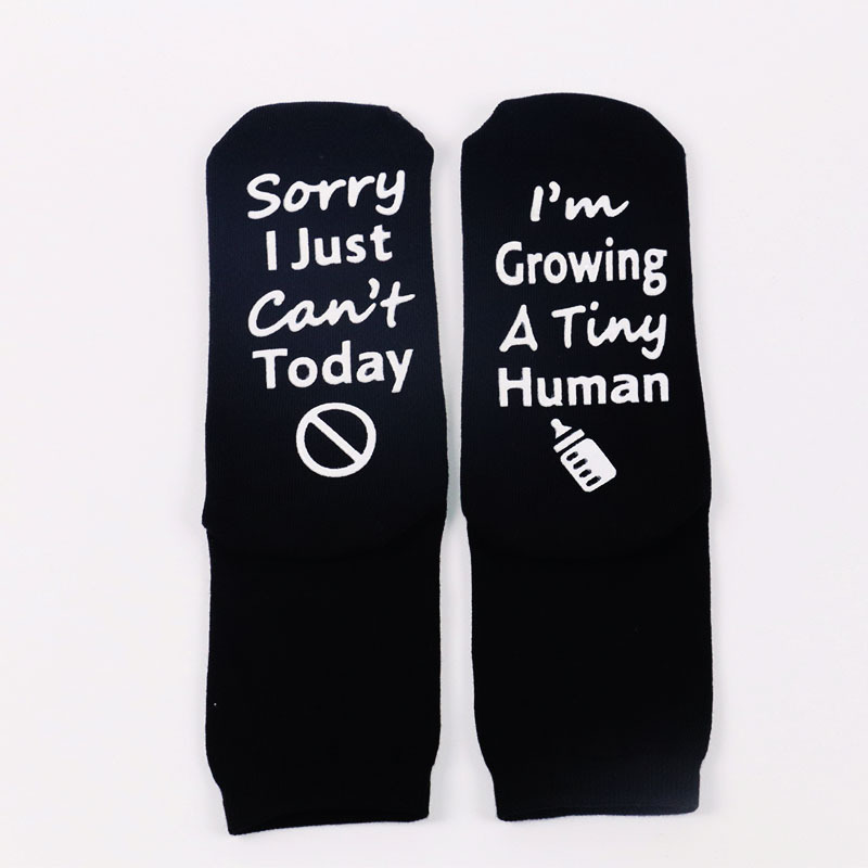 Désolé, je ne peux tout simplement pas. Chaussettes adhésives antidérapantes avec lettres anglaises amusantes pour petits humains_voghion.com