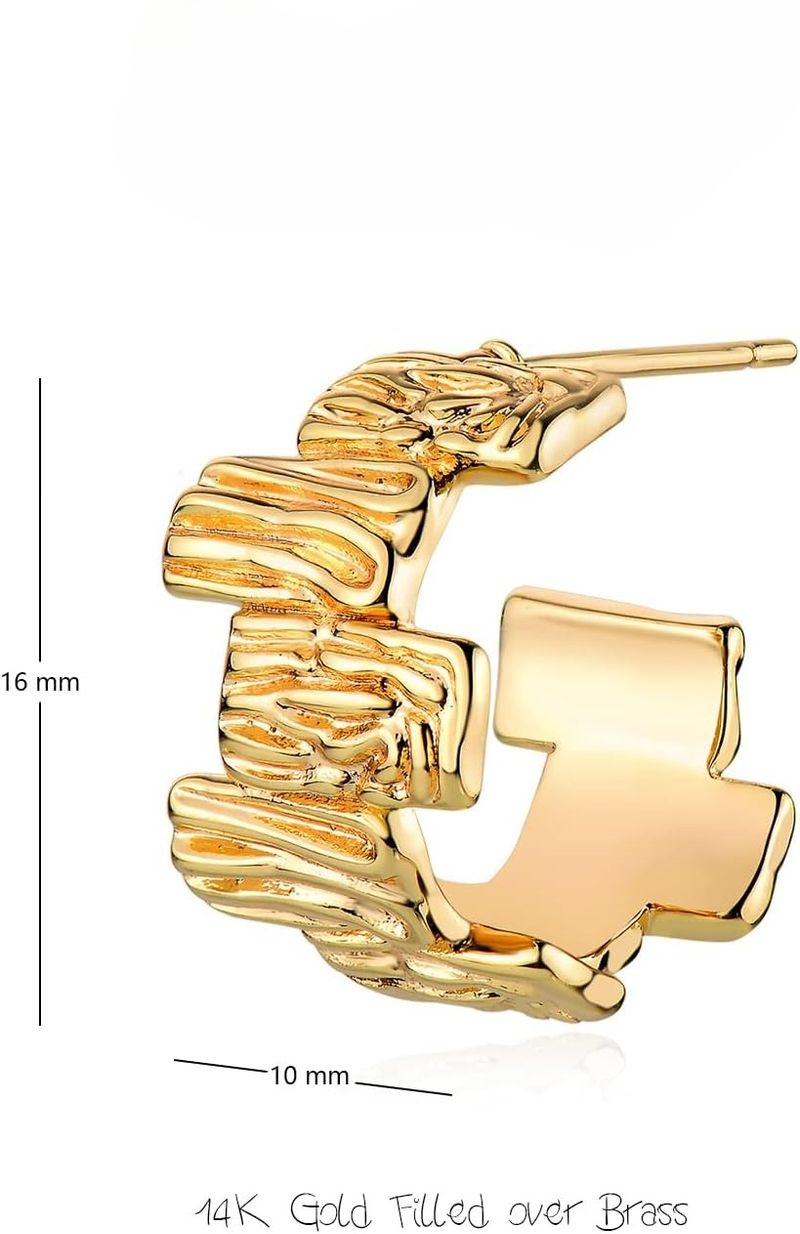 Orecchini a cerchio da donna in oro 14 carati, piccoli, semplici, fatti a mano, ipoallergenici, gioielli per tutti i giorni._voghion.com