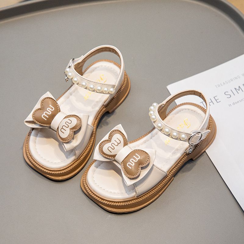 Sandali casual da bambina con suola morbida e fiocco, stile coreano, per bambini, con punta aperta, estate, principessa_voghion.com