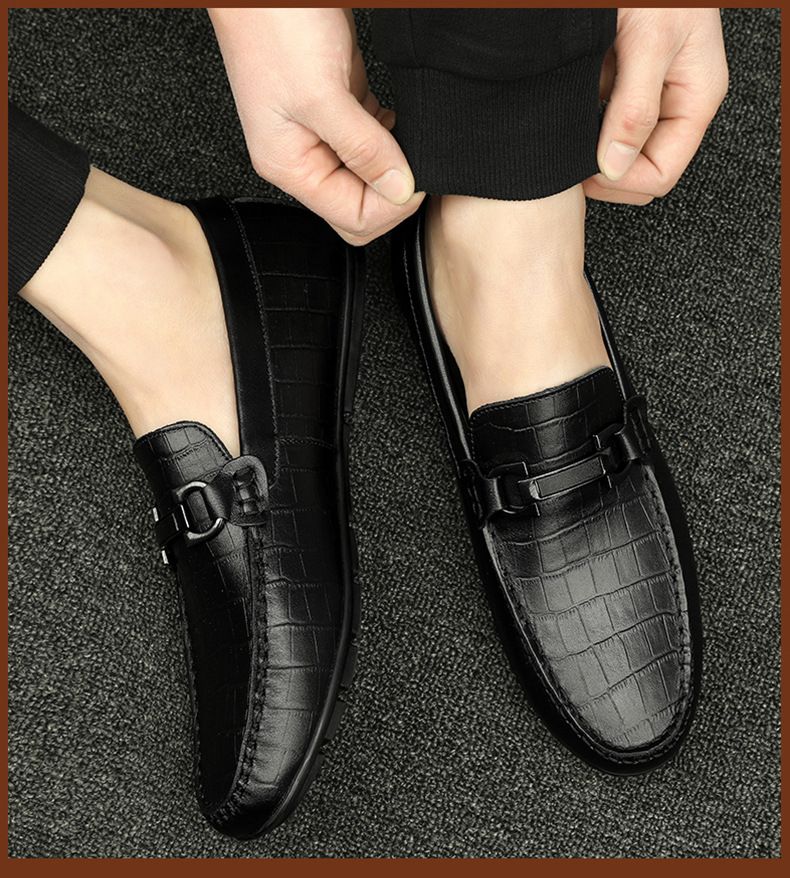 Doudou Schuhe Herren Überschuhe Bequeme Schuhe Freizeitschuhe aus Leder Herrenschuhe in großen Größen_voghion.com