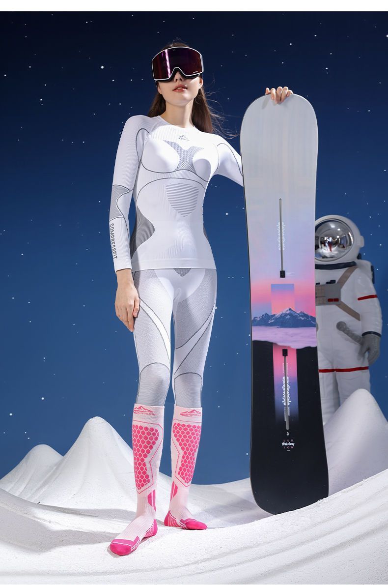 Calcetines de esquí profesionales para hombres y mujeres, para deportes al aire libre, de lana, largos, gruesos, cálidos y resistentes al frío, para montañismo_voghion.com