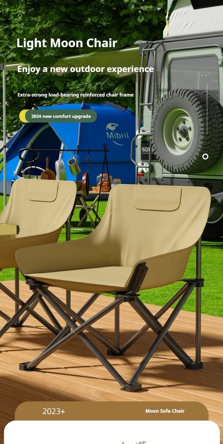 Outdoor folding moon camping portable fishing benches, Mazza beach picnic tables and chairs, equipment_voghion.com