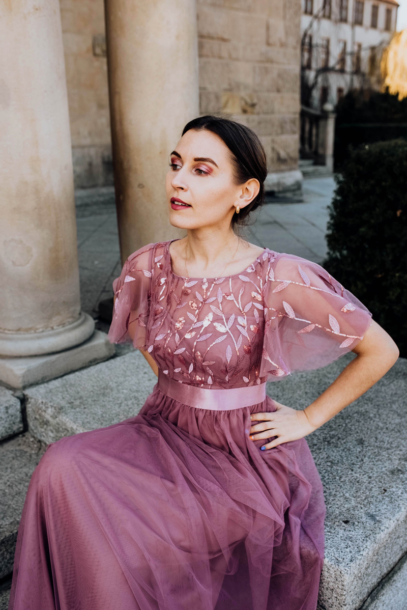 Robe De Soiree Bleščeče večerne obleke, dolge, a-kroja, O-izrez, formalne obleke s kratkimi rokavi, ženske, elegantne obleke, vestido iz tila z bleščicami_voghion.com